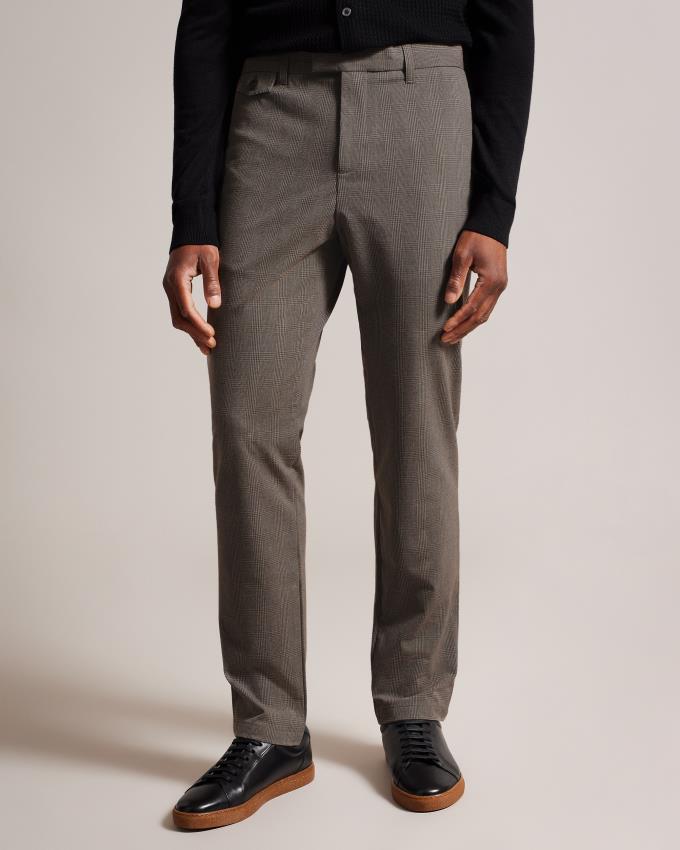 Pantalon Ted Baker Irvine Slim Fit Check Marron Homme | SZO-73673471